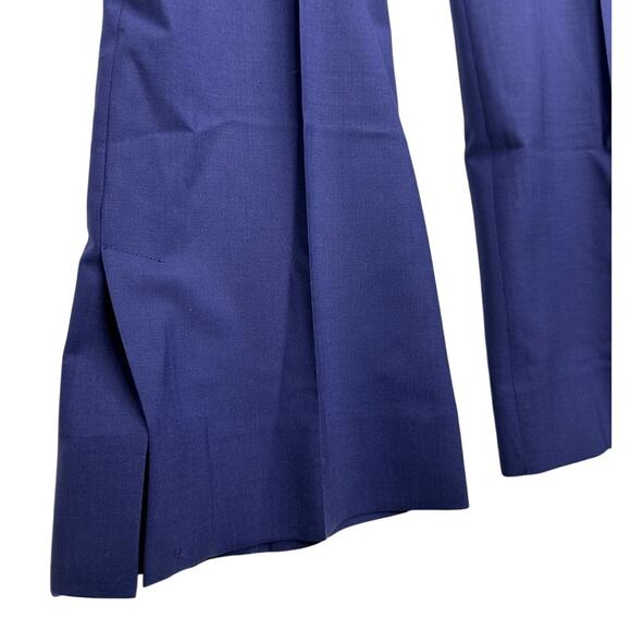 MM Lafleur Clooney Kick Flare Pants Blue Tropical Wool High Rise size 6 - Picture 6 of 11